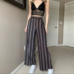 Tie front wide leg pant